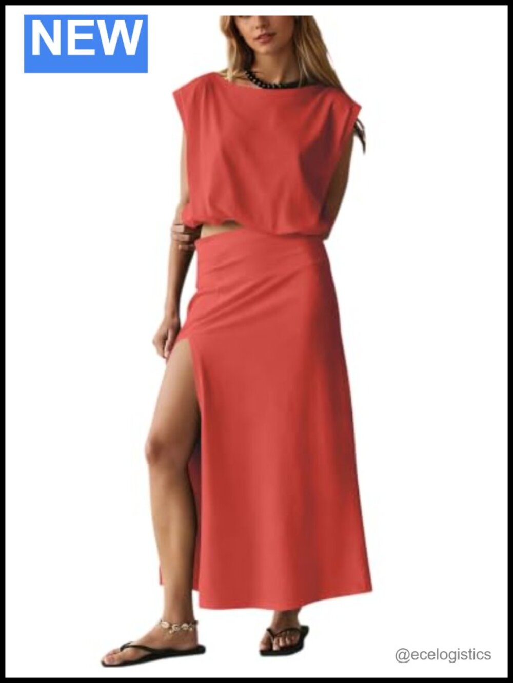 Women's Sleeveless Bubble Crop Top & Maxi Skirt 2 Piece Set